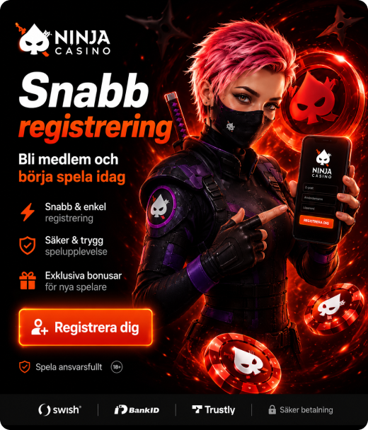 Registrering pÄ Ninja Casino Sverige